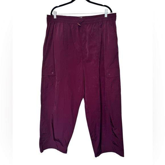 PINK Victoria's Secret Satin Parachute Cargo Pants Burgundy - Picture 5 of 15